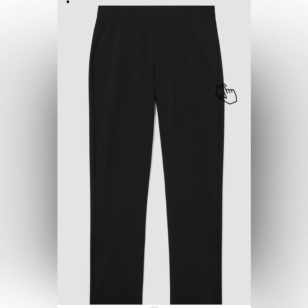Eileen Fisher Pants Large System Washable Stretch Crepe Slim Ankle Black Stretch